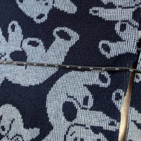 Vintage Teddy Bear Turtleneck Sweater Women's XL/1X Navy Blue All Over Print - Picture 5 of 6